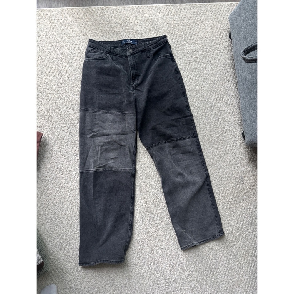 Hollister Black and Gray Patchwork Jeans